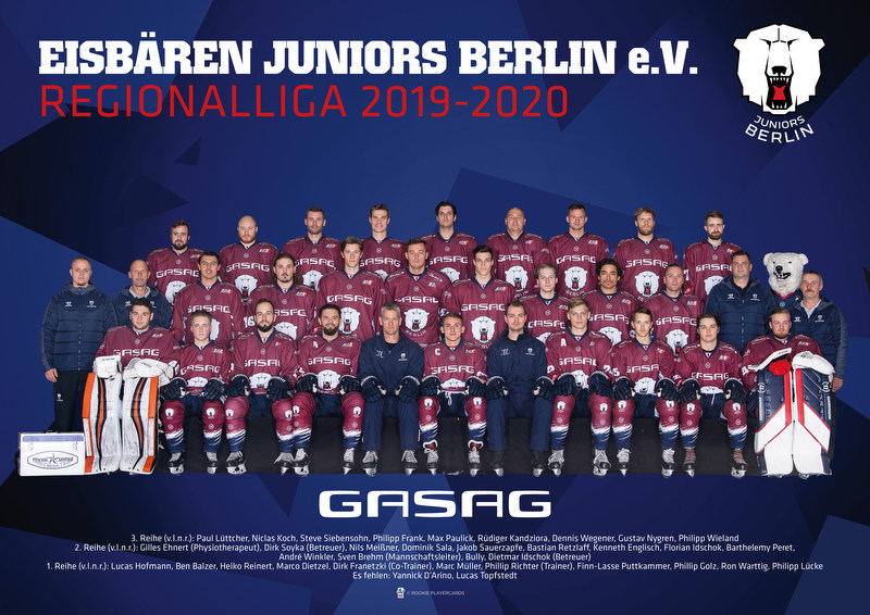 Mannschaftsaufstellung Regionalliga Eisbaren Juniors Berlin E V