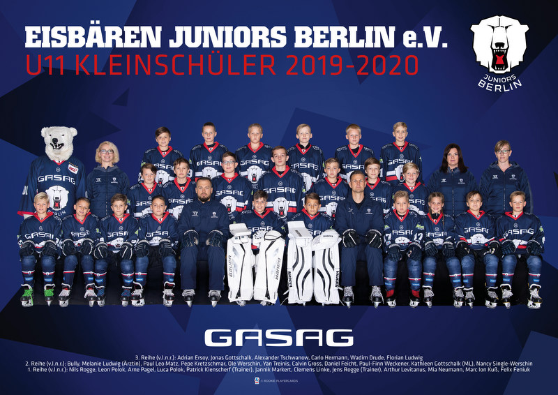 Mannschaftsaufstellung U11 Eisbaren Juniors Berlin E V