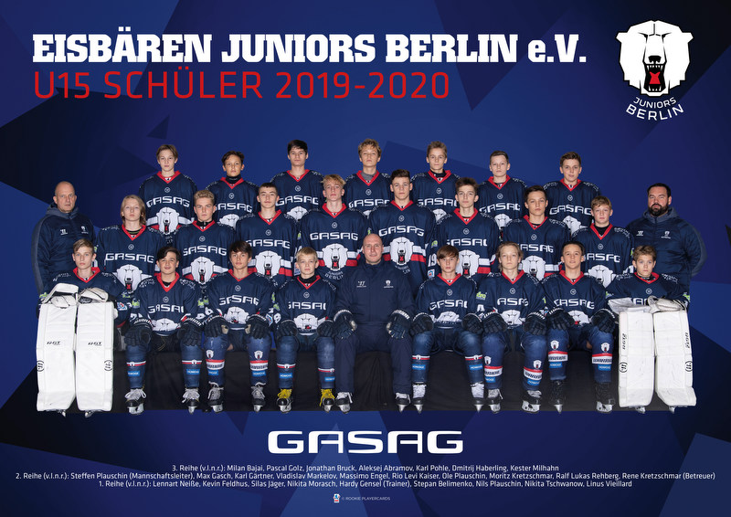 Mannschaftsaufstellung U15 Eisbaren Juniors Berlin E V