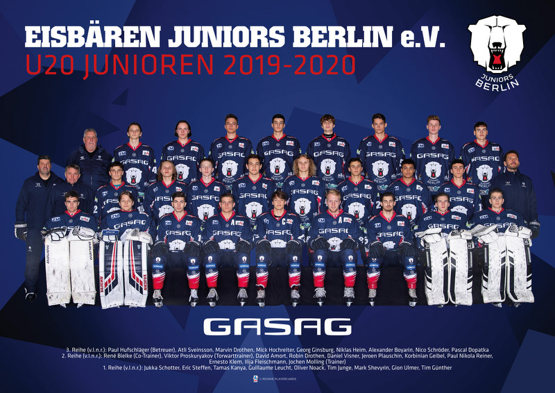 Mannschaftsaufstellung U20 Saison 2019 2020 Eisbaren Juniors Berlin E V